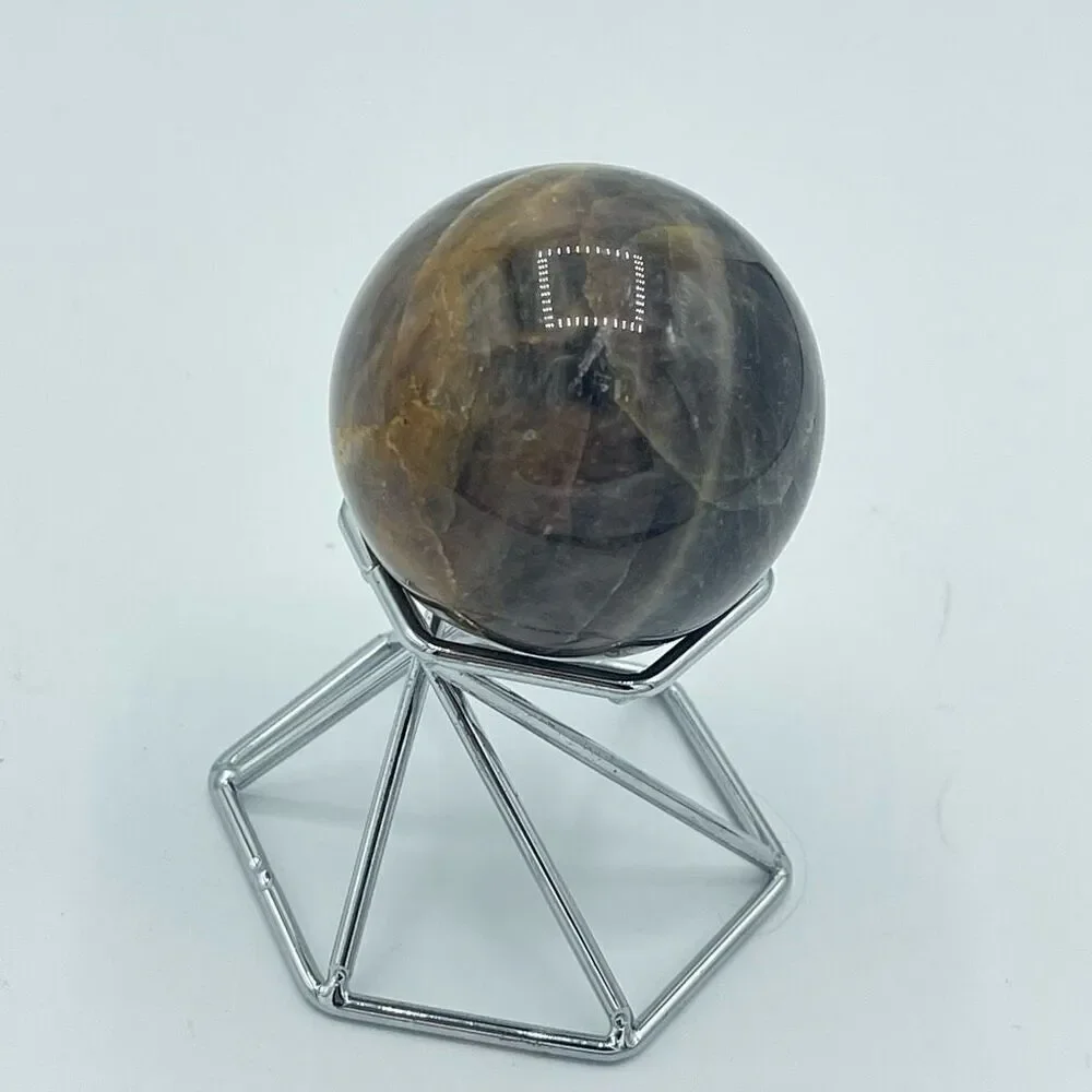 Black moonstone sphere flashy 1.76” small round crystal meditation